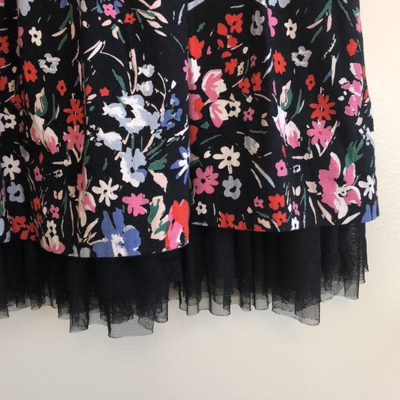 Free People dress, multi color floral print on black background, size 10 - Picture 5 of 15